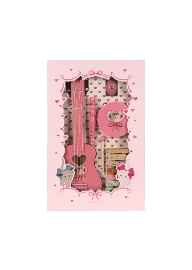 Zestaw muzyczny All I Wish For - bow kitty pink / Konges slojd