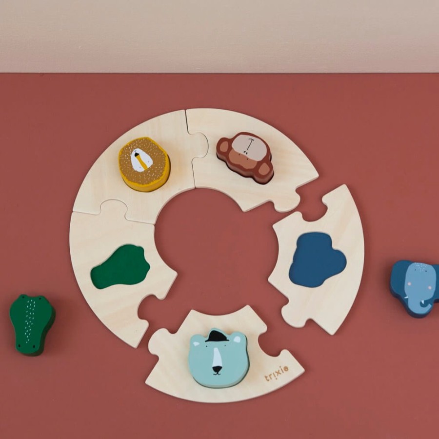 Drewniane okrągłe puzzle ze zwierzątkami / Trixie
