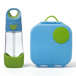 Zestaw Mini Lunchbox + Butelka tritanowa ze słomką 450 ml - Ocean Breeze / B.box