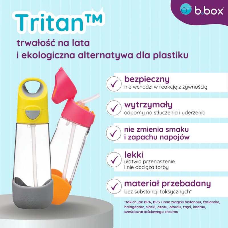 Zestaw Mini Lunchbox + Butelka tritanowa ze słomką 450 ml - Strawberry Shake