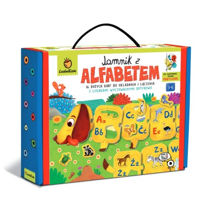 WALIZECZKA edukacyjna Montessori - Jamnik z ALFABETEM / Ludattica