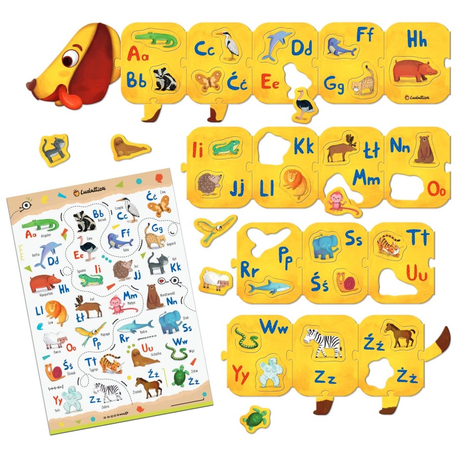 WALIZECZKA edukacyjna Montessori - Jamnik z ALFABETEM / Ludattica