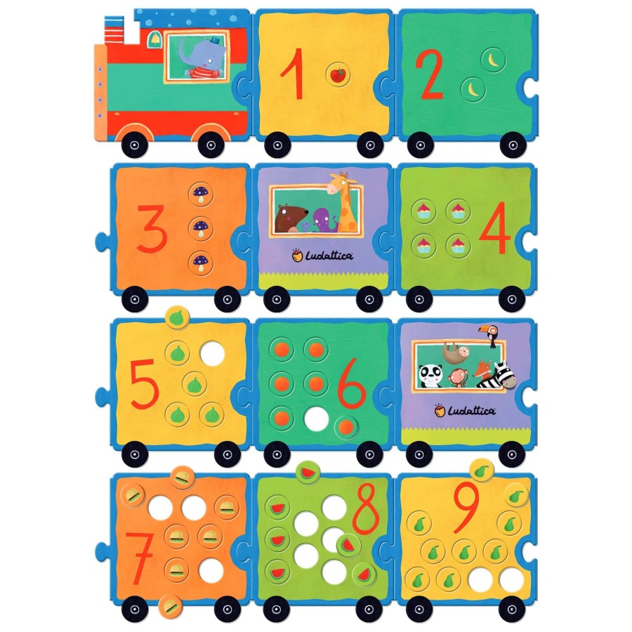 WALIZECZKA edukacyjna Montessori - pociąg z LICZBAMI / Ludattica