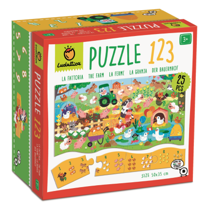 Puzzle 123 – MATEMATYCZNE puzzle dla najmłodszych – WIEŚ / Ludattica