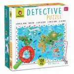 DETECTIVE PUZZLE - puzzle, gra detektywistyczna - MAPA ŚWIATA ze ZWIERZĘTAMI / Ludattica