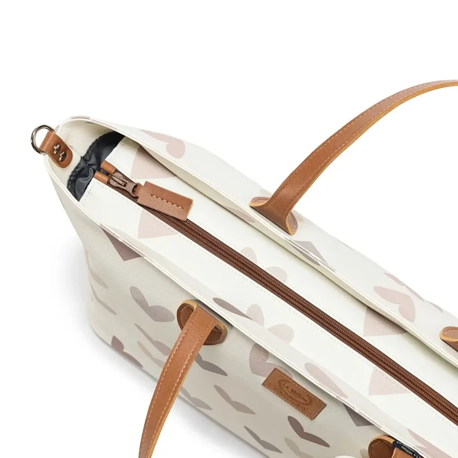 Torba dla mamy M - FEERIA PREMIUM - HEARTBEAT BEIGE / La Millou