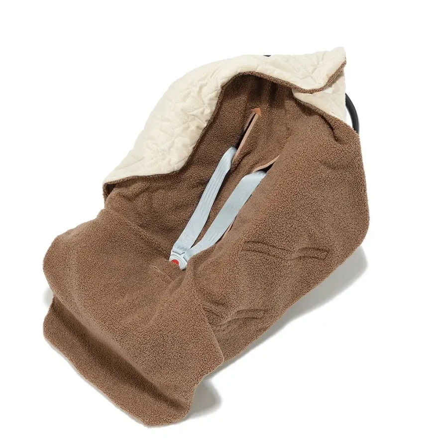 Kocyk do fotelika samochodowego MULTI - TEDDY BEAR LATTE / La Millou