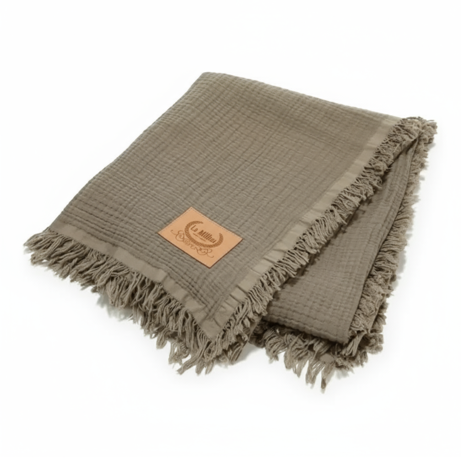 Koc muślinowy 4 warstwowy TAUPE / La millou