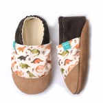 Kapcie do domu, żłobka, przedszkola - BROWN DINO / TITOT
