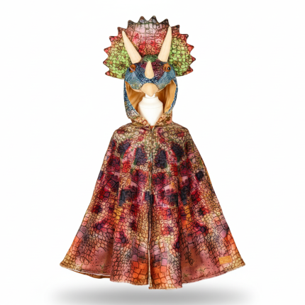 Kostium peleryna z kapturem - maską dinozaur Triceratops, 4-7 lat / Souza!