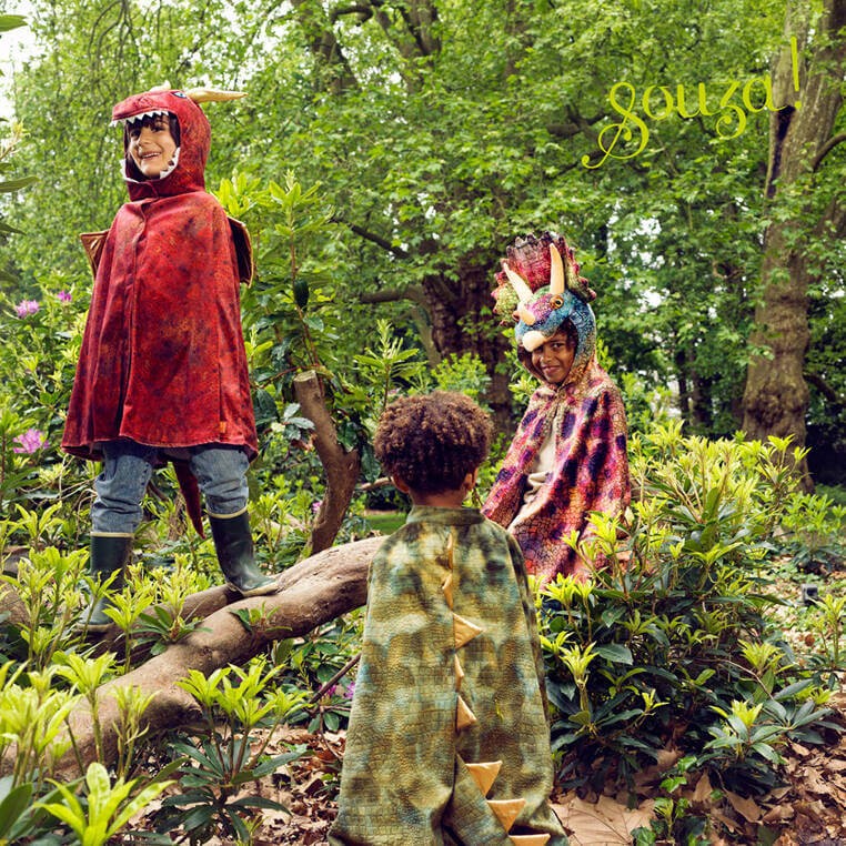 Kostium peleryna z kapturem - maską czerwony smok Red dragon, 4-7 lat / Souza!