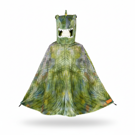 Kostium peleryna z kapturem - maską zielony dinozaur T-rex, 4-7 lat / Souza!