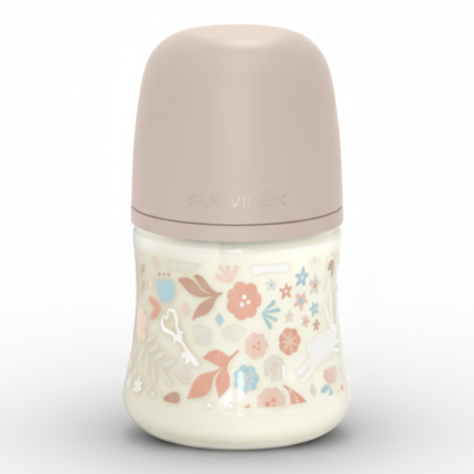 Butelka 150 ml ze smoczkiem fizjologicznym SX Pro o wolnym przepływie - różowa liberty Wonderland / Suavinex