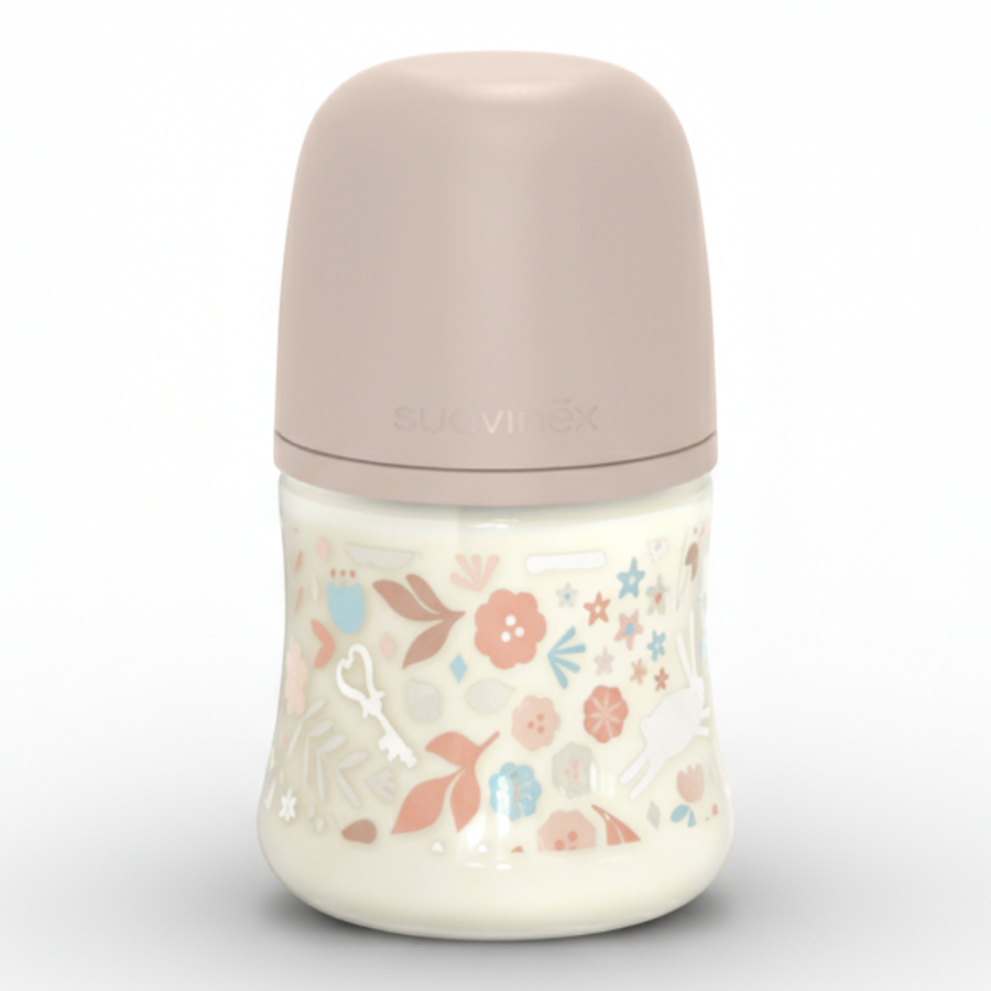 Butelka 150 ml ze smoczkiem fizjologicznym SX Pro o wolnym przepływie - różowa liberty Wonderland / Suavinex