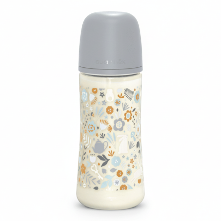 Butelka 360 ml ze smoczkiem fizjologicznym SX Pro o szybkim przepływie - niebieska liberty Wonderland / Suavinex