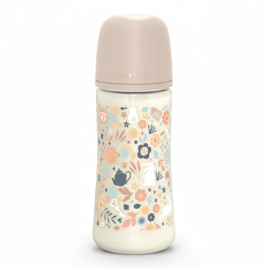 Butelka 360 ml ze smoczkiem fizjologicznym SX Pro o szybkim przepływie - różowa liberty Wonderland / Suavinex