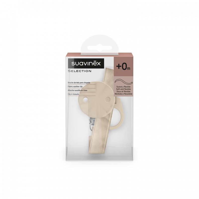 Klips do smoczka z tasiemką Wonderland - beżowy / Suavinex
