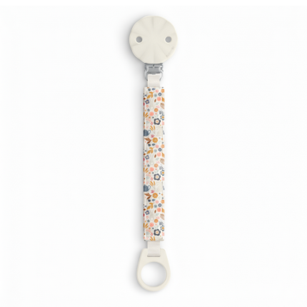 Klips do smoczka z tasiemką Wonderland - beżowy liberty / Suavinex