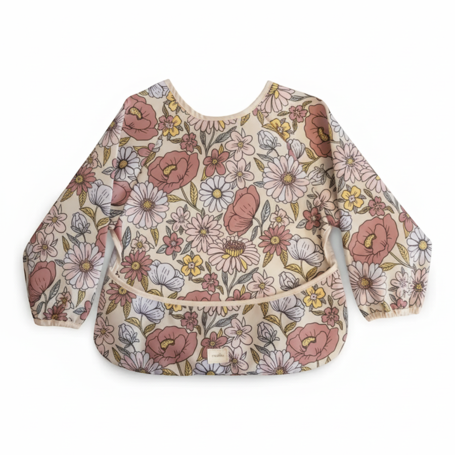 Śliniak z długim rękawem – Retro Flowers / Mushie