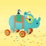 Drewniana zabawka do ciągnięcia hipopotam VILMA / Djeco