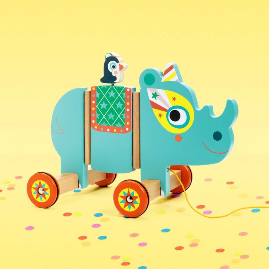 Drewniana zabawka do ciągnięcia hipopotam VILMA / Djeco