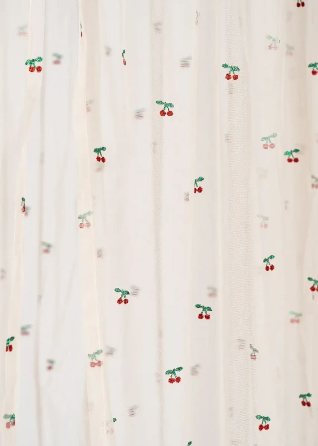 Tiulowy baldachim do łóżka - cherry glitter / Konges slojd