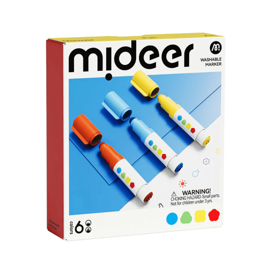 Marker zmywalny z okrągłą końcówką (6 kolorów) / Mideer
