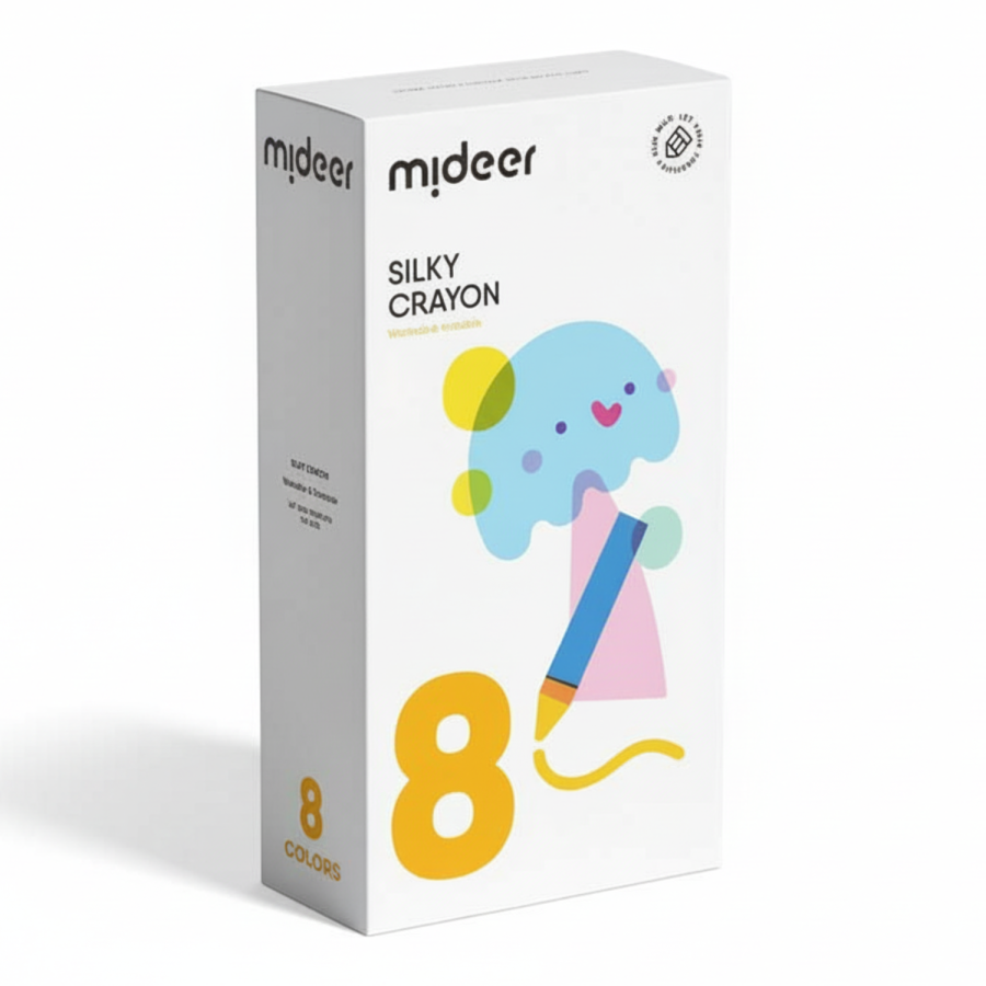 Szybkoschnące, miękkie, zmywalne kredki (8 kolorów) / Mideer