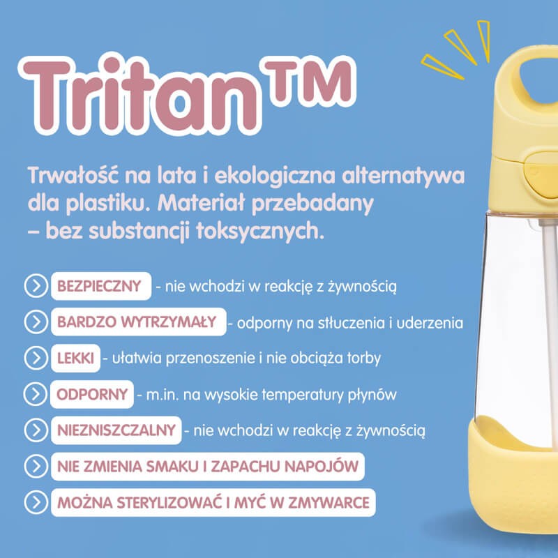 Tritanowa butelka ze słomką Lemon Twist / b.box