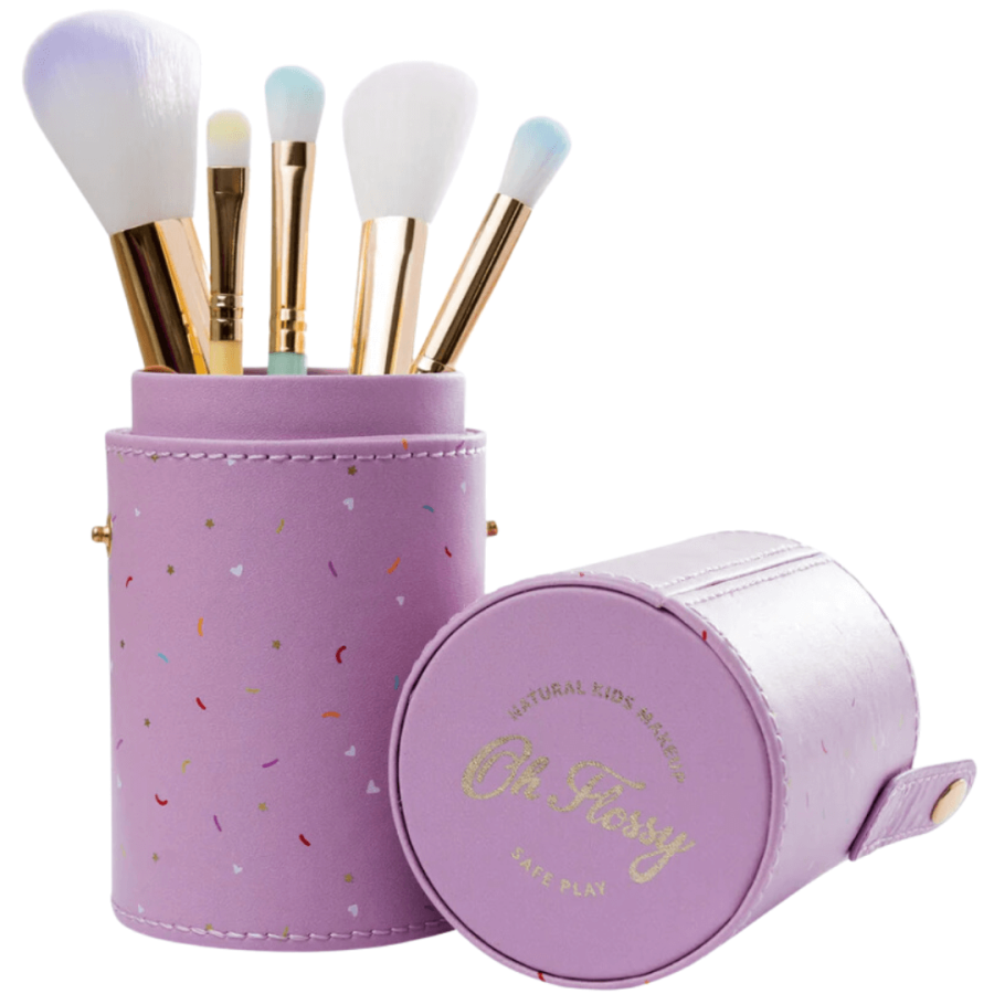 Zestaw 5 pędzli do makijażu w etui do przechowywania / Oh Flossy