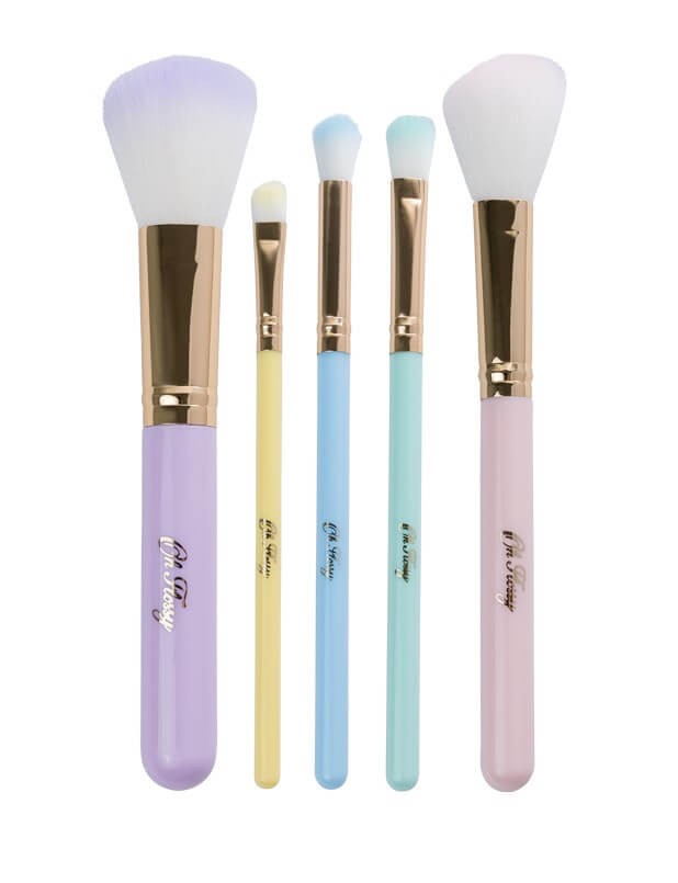 Zestaw 5 pędzli do makijażu w etui do przechowywania / Oh Flossy