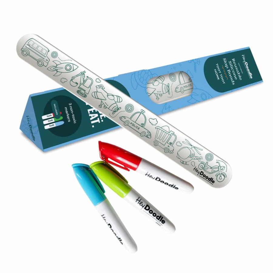 Bransoletka samozaciskowa do kolorowania - Pojazdy / HeyDoodle