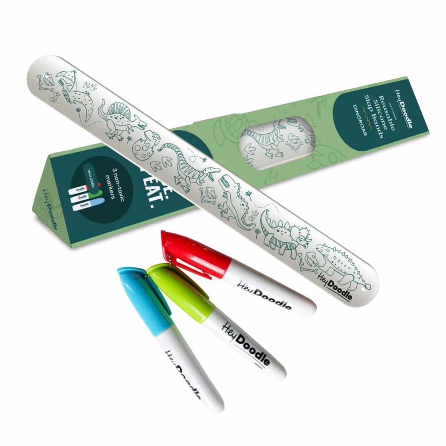 Bransoletka samozaciskowa do kolorowania - Dinozaury / HeyDoodle