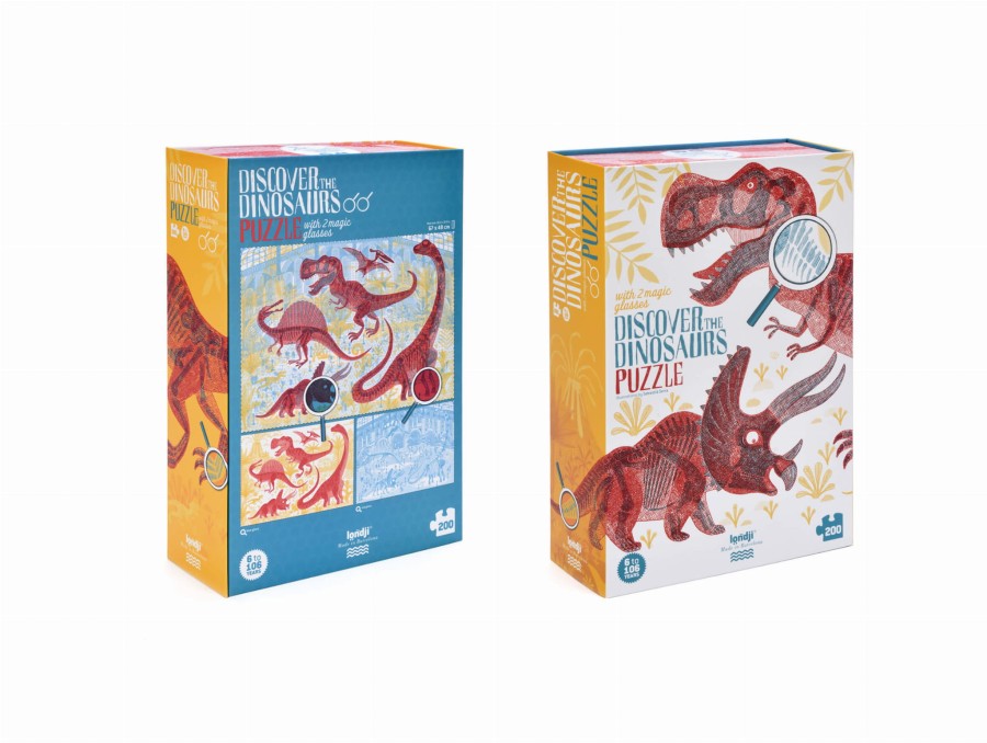 Puzzle z grą obserwacyjną Odkryj Dinozaury / Londji