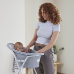 Wanienka z  odpływem i piankowym oparciem - Pebble Grey / Shnuggle Baby