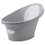 Wanienka z  odpływem i piankowym oparciem - Pebble Grey / Shnuggle Baby