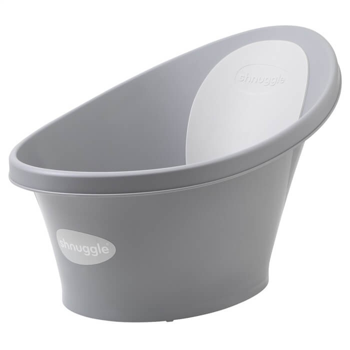 Wanienka z  odpływem i piankowym oparciem - Pebble Grey / Shnuggle Baby