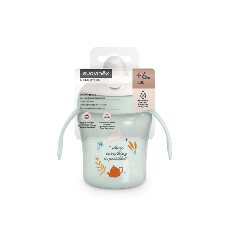 Kubek niekapek do nauki picia Wonderland 200 ml - miętowy / Suavinex