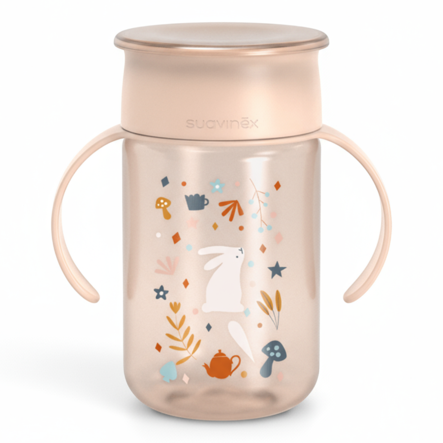 Kubek treningowy 360° Wonderland 340 ml - różowy / Suavinex