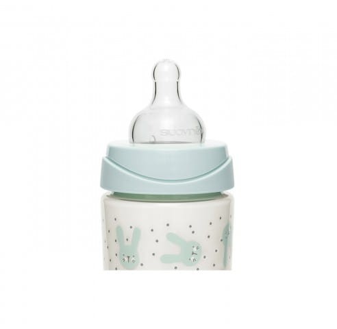 Butelka szklana Hygge Baby 120ml - Królik miętowy / Suavinex