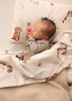 Kocyk pieski & teddy beż 75x100 cm / Samiboo