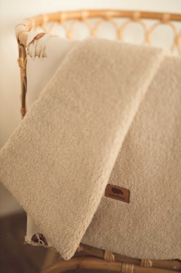 Kocyk pieski & teddy beż 75x100 cm / Samiboo