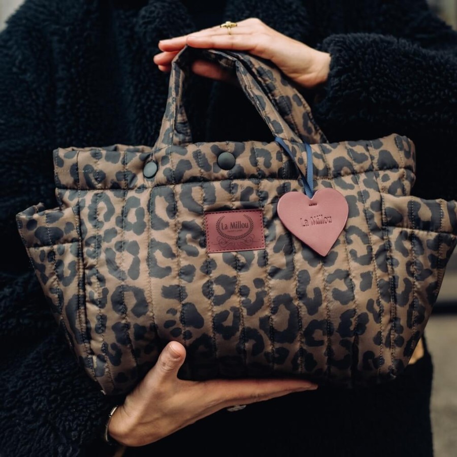 Organizer do wózka ortalion pikowany LEOPARD CHOCO by Magdalena Lamparska / La Millou