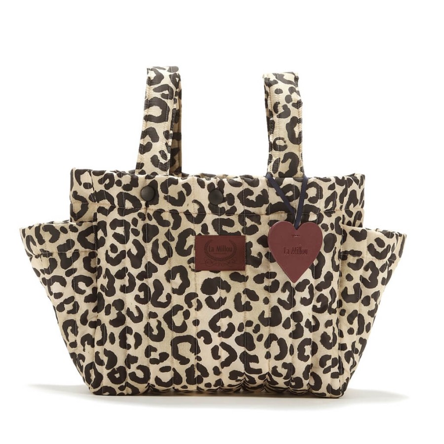 Organizer do wózka ortalion pikowany LEOPARD CREAM by Magdalena Lamparska / La Millou