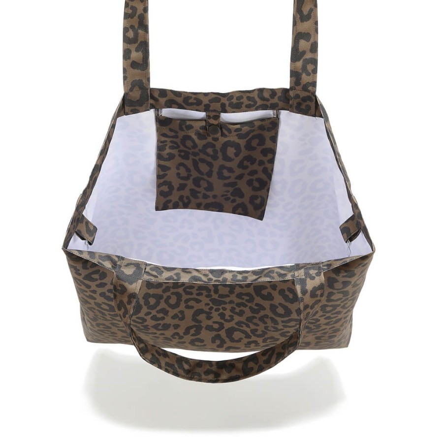 Shopper Bag z kieszonką - LEOPARD CHOCO by Magdalena Lamparska / La Millou