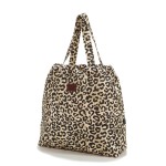 Shopper Bag z kieszonką - LEOPARD CREAM by Magdalena Lamparska / La Millou