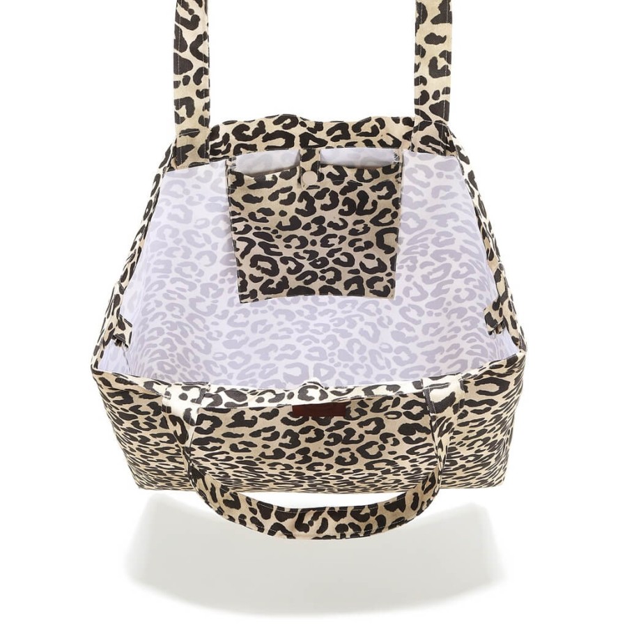 Shopper Bag z kieszonką - LEOPARD CREAM by Magdalena Lamparska / La Millou