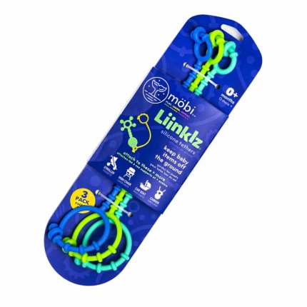 Zestaw trzech silikonowych pasków do zabawek - Niebieskie / Mobi