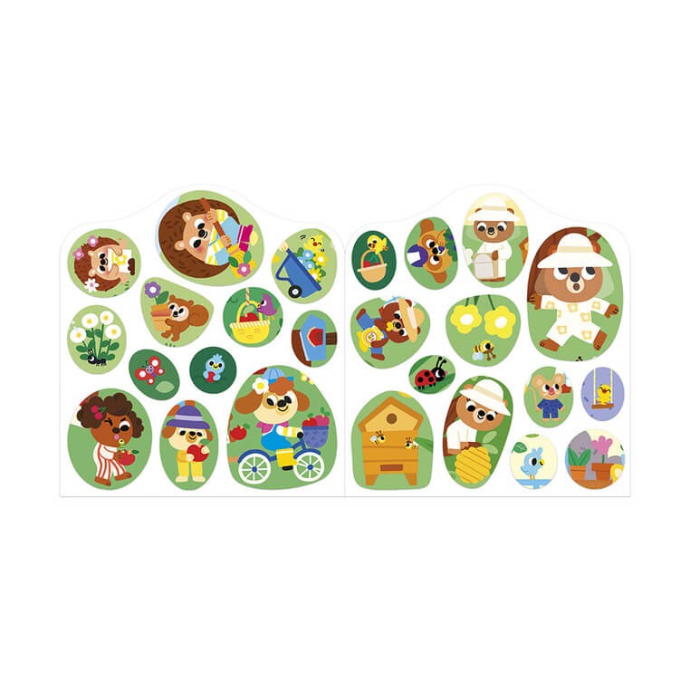 Książeczka do wyklejania z naklejkami Ogród 18m+ / Janod