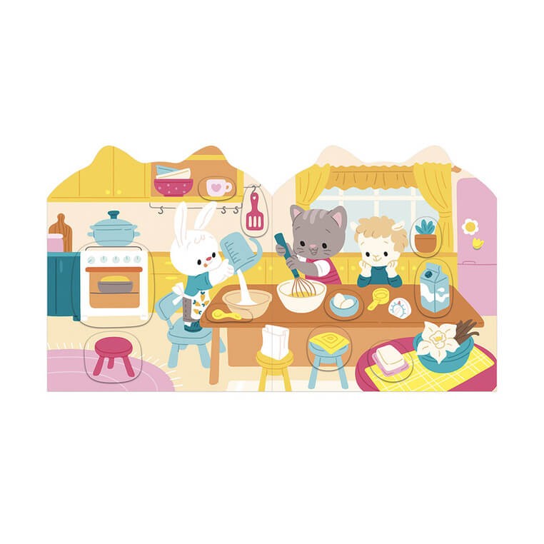 Książeczka do wyklejania z naklejkami Dom 18m+ / Janod